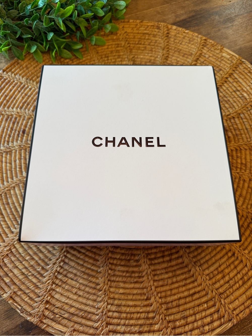 CHANEL White Box with Black Logo and Trim